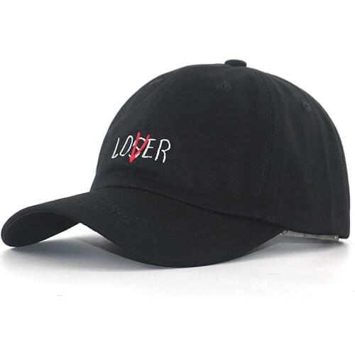 New lover loser baseball cap men 100% cotton adjstable pure black fashion dad hats women hip hop snapback hat sport cap unisex