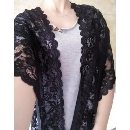 3 meters Black Nylon Stretch Elastic Lace Trim For DIY Clothing Accessories Sewing Applique French Net Elastic Lace Fabric Trim