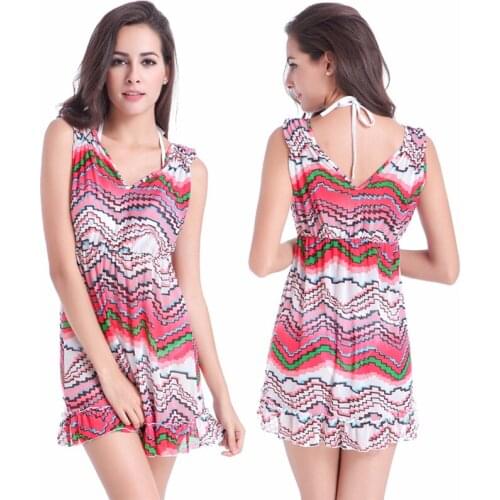 Hot Sale Ruffles-Hem Beach Wears V Neck Feminine Transparent Stretch Mesh Sexy Beachwear Cover Ups 02