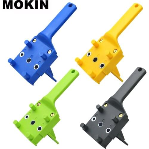 Pocket Hole Jig ABS Plastic Handheld Doweling Jig 6/8/10mm Drill Bits For Drill Guide Locator Puncher Woodworking Tools