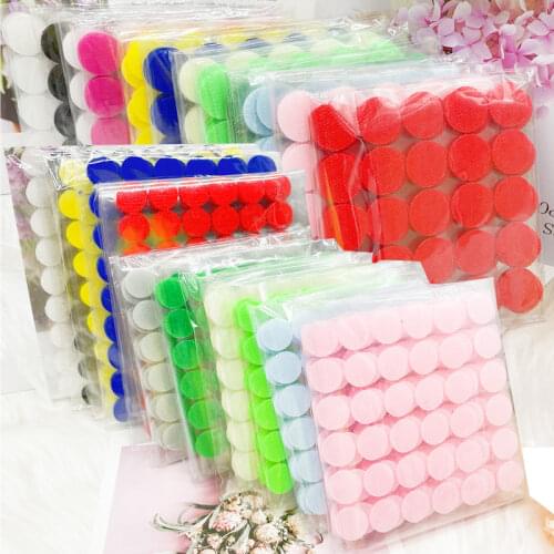 20mm 25mm Multicolor Adhesive Fastener Dots Nylon Hook And Loop Magic Sticker Round Strong Self Adhesive Fastener Tape 100pairs