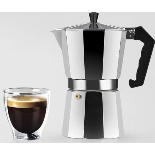 Moka Coffee Pot Italian Mongdio Espresso Cappuccino Latte Maker Percolator Stove Octagonal Camping Aluminum Machine Food Kettle
