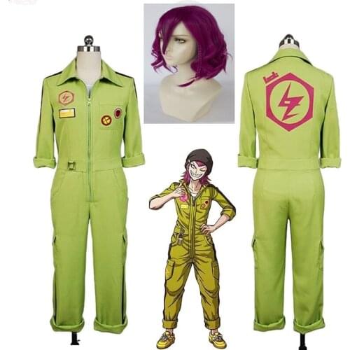 Costume Kazuichi Souda Cosplay Jumpsuits Danganronpa 2 Bodysuit Adult Unisex Halloween Carnival Party Costumes Anime wigs