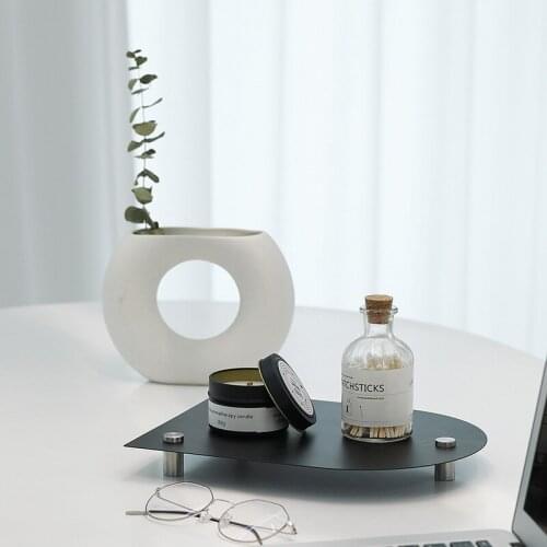 Creative Acrylic Coffee Tray Simple Modern U-Shaped Afternoon Tea Heart Plate Nordic Tabletop Iron Storage Plate