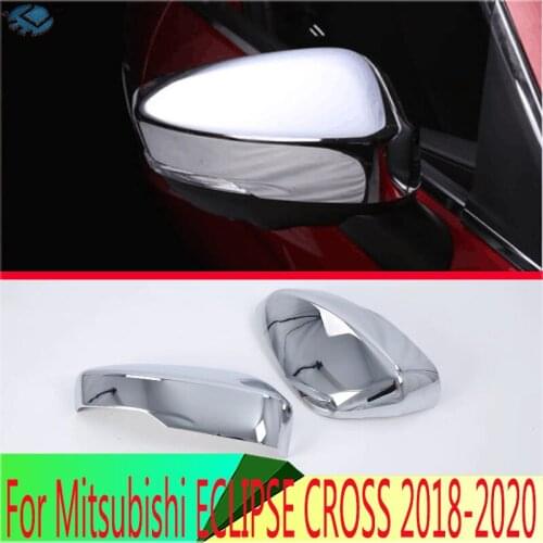 For Mitsubishi ECLIPSE CROSS 2018 2019 ABS Chrome Door Side Mirror Cover Trim Rear View Cap Overlay Molding Garnish