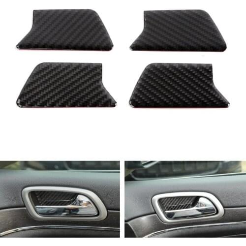 Car Interior Door Handle Bowl Stickers Cover Car Styling For Jeep Grand Cherokee 2011+ 4Pcs/set Carbon Fiber Stickers New