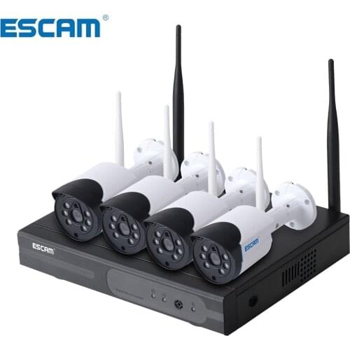 ESCAM WNK404 4CH 1080P Outdoor IR Video Wireless Surveillance Security IP Camera CCTV NVR System Kit