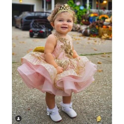 New Red Flower Girl Dresses for Wedding Ball Gown Cloud Beaded Waist Kids Pageant Gowns for Special Occasion Custom Made