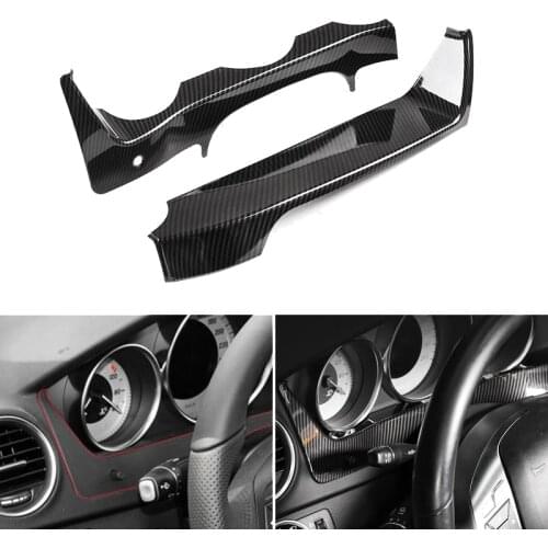 Carbon Fiber Car Steering Wheel Dashboard Panel Cover Frame Trim for Mercedes Benz C Class W204 2011 2012 2013