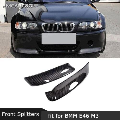 Carbon Fiber Front Bumper Lip Splitters Aprons Flaps for BMW 3 Series E46 M3 Coupe 1999- 2006 Bumper Trims Spoiler