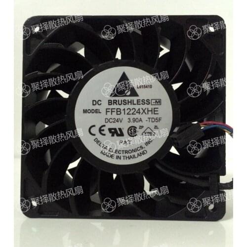 Original in FFB1224XHE turbocharged high speed 12038 24 v 3.90 A full metal fan is 12 cm