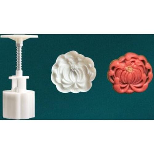 Mid-Autumn Festival 50g Mooncake Mold 3D Chrysanthemum Design Cookie Stamp DIY Moon Cake Mold