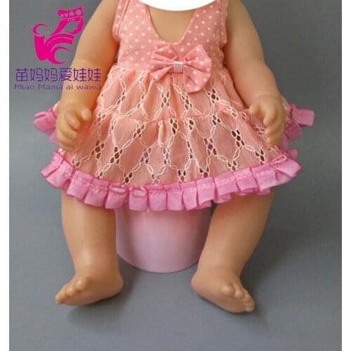 18 inch doll Pink lace flower lace dress with short pant underwear hat sets for baby dolls dress up toy for girl gift toys