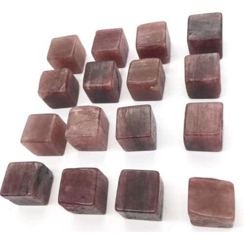 Tumbled Stones Gemstone Natural Red Strawberry Quartz Crystal Cube For Healing Decoration