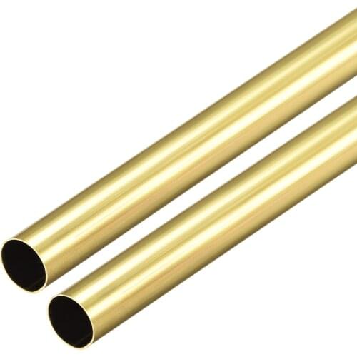Uxcell Brass Round Tube 300mm Length 8mm OD 0.2mm Wall Thickness Seamless Straight Pipe Tubing 2 Pcs