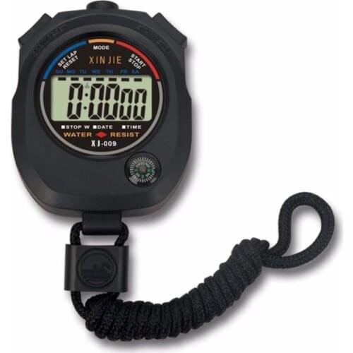 Waterproof Digital LCD Stopwatch Chronograph Timer Counter Sports Alarm Stopwatch Timer Stop Watch With String 2019 New Sale #10