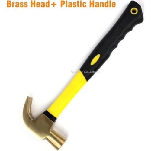High quality 0.25kg(270*115*22mm) Brass Claw-Hammer with Plastic Handle Safety Tools