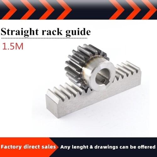 1PC 1.5M Gear Rack /Straight Teeth Rack 45# Steel Side Fixing Hole Harden +1pc 1.5M 20 teeth hole6/8/10/12/14/15/16 gear