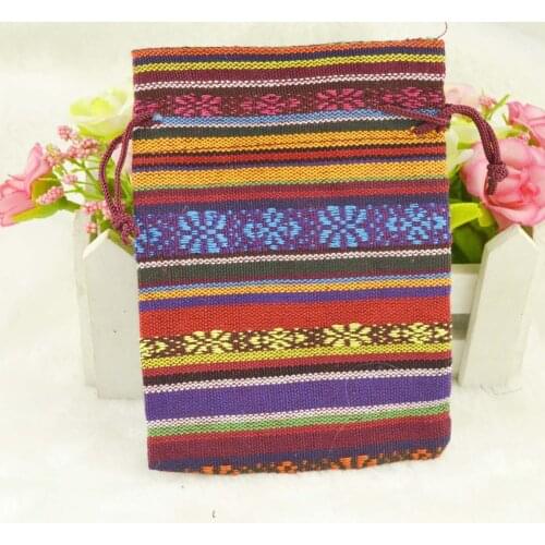 10pcs Tribal Style Cotton Bag Accessories Bags Beam Mouth 10 Cm X14cm Gift Bags Package Box Bags Gift Decoration Supply