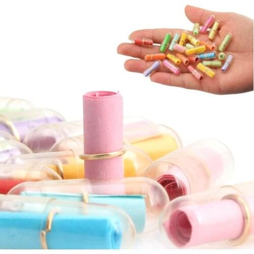 100Pcs/Lot Message in a Bottle Message Cute Capsule Letter Love Pill Full Clear Color Mini Wish Bottle Drop Shipping