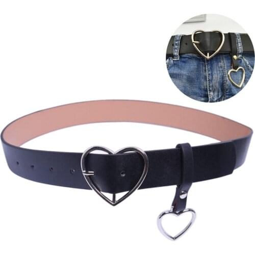 105cm PU Leather Belt For Women Metal Heart Buckle Corset Belt Wedding Party Dress Decor Waistband Ladies Streetwear