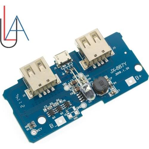 18650 Dual Micro USB 3.7V to 5V 2A Boost Mobile Power Bank DIY 18650 Lithium Battery Charger PCB Board Step Up Module With LED