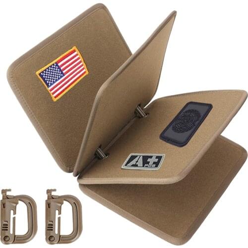 4Pcs Tactical Patch Display Board Patch Holder Military ID Foldable DIY Badge Paste Pad Patches Tool Organizer with Two D-Buckle