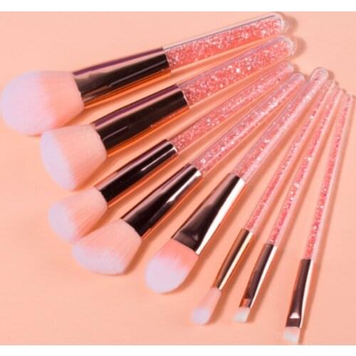 8pcs pink glitter makeup brush set rhinestone makeup brushes кисти для макияжа makeup tools
