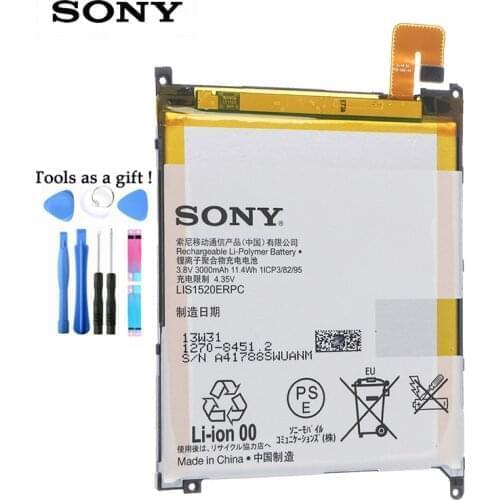 SONY 100% Original LIS1520ERPC 3000mAh Battery For SONY XL39h Xperia Z Ultra C6802 Togari L4 ZU C6833 High quality battery