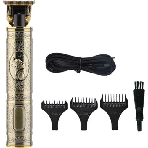 Cordless electric hair trimmer rechargeable hair clipper haircut machine beard trimmer hair cutter oil head white engraving