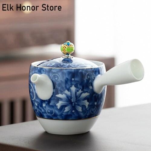 200ml Dehua White Ceramic Teapot Side-handle Pot Kung Fu Household Teaware Handmade Strainers Filter Tea Maker Single Pot