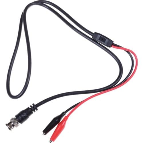 BNC Q9 Male Plug to Dual Alligator Clip Oscilloscope DIY Test Probe Leads 100CM Crocodile Clips Roach Clip