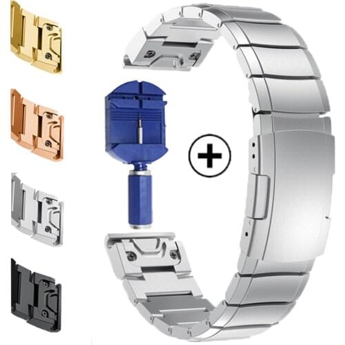 Stainless Steel Band for Garmin Fenix 5 5S/5X Plus/6S 6X Pro/Forerunner 935 Strap 22MM Bracelet Quick Fit Metal Watchband Correa