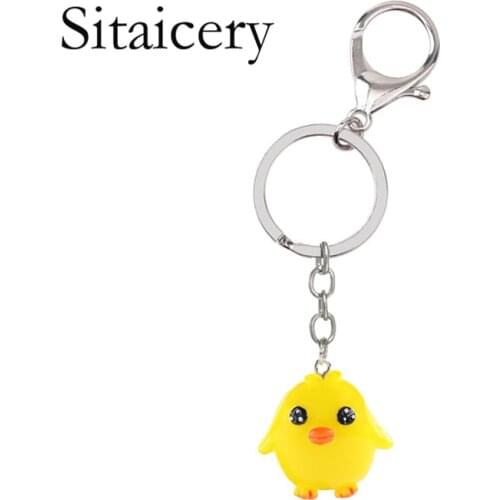 Sitaicery Chick Key Chain Women Keychains Rings Charms Jewelry Gifts For Girls Boy Llaveros Mujer Car Bag Accessories Keyring