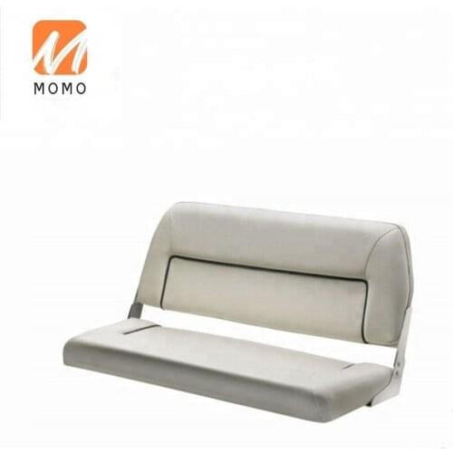Deluxe Foldable Bench Boat Seat Clearance for 2 Persons Double Chair White With Dark Blue Seams