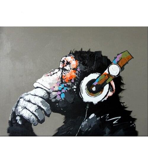 DIY Digital Painting By Numbers music monkey oil painting mural Kits Coloring Wall Art Picture Gift frameless