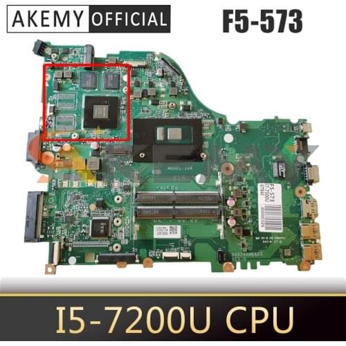 For ACER Aspire F5-573 i5-7200U Notebook Mainboard DA0ZAAMB8D0 SR2ZU N16S-GT1-KB-A2 DDR4 Laptop Motherboard
