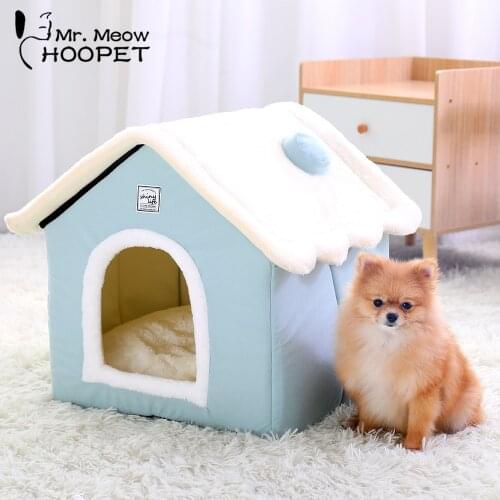 Hoopet Cat House Small Pet Bed Puppy Nest Rabbit Cave Cat Bed Washable Foldable Bed For Cat, Small Dog, Guinea Pig