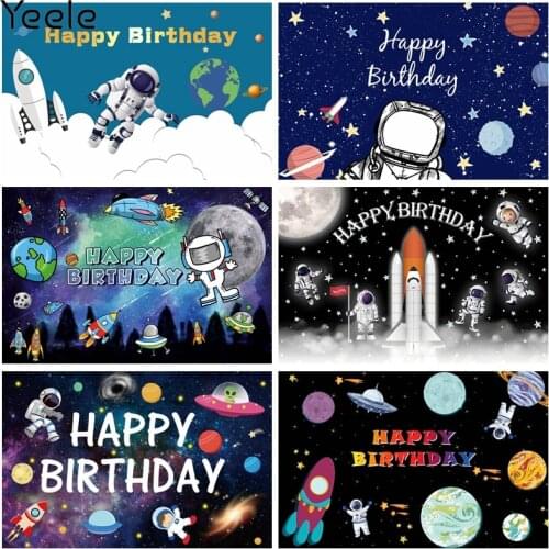 Yeele Space Astronaut Newborn Backgrounds Universe Planet Earth Moon Baby Shower Birthday Photography Backdrops For Photo Studio
