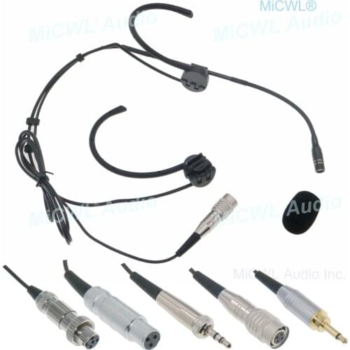 Best Sound Black CM90 Headset Microphone for Sennheiser HSP2 Shure ULX MiPro AKG Wireless Cardioid Foldable Microphones MiCWL