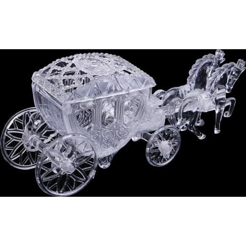 Pack Of 12pcs Crystal Horse Carriage Shape Candy Boxes Party Favor