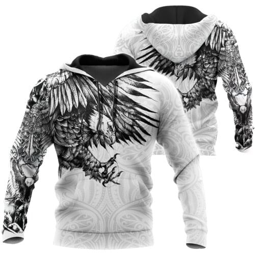 Eagle Tattoo Art 3D All Over Printed Unisex Gothic Hoodie Men Sweatshirt Streetwear Zip Pullover Casual Jacket Tracksuit-73