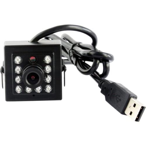ELP 5MP MI5100 CMOS Sensor UVC Free Driver plug and play Infrared Night Vision USB Webcam with 10PCS IR LED