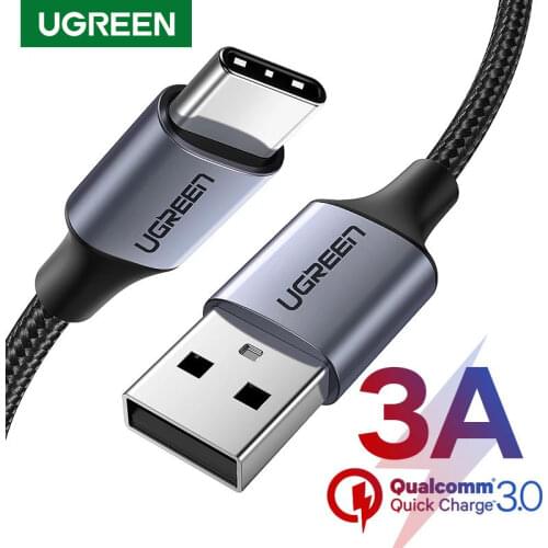Ugreen 3A USB Type C Cable For Xiaomi Poco x3 USB C Cable for Redmi note 10 pro Fast Charging Data Phone Charge For Huawei P40
