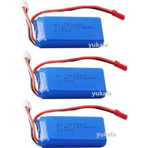 7.4v 1200mAh Lipo battery 2s 30c JST plug for RC car X6 H16 HC6 X101 Wltoys V353 V353B V666 V262 A979 K929 V912 V915 H26 H26HW