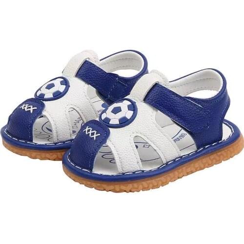 Fashion Summer Baby Boy Girl Speaking Sandals Unisex Kids PU Soft Sole Closed Toe Flat Walking Shoes детские сандалии