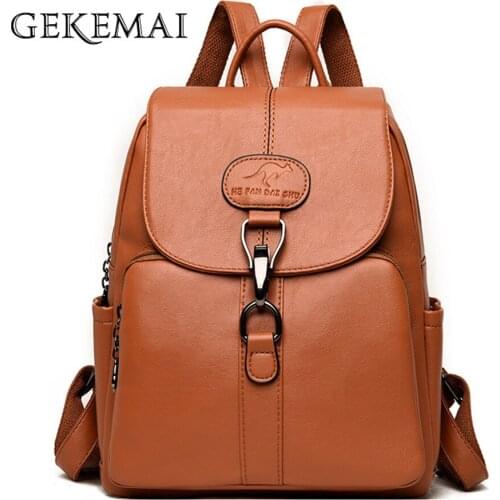 Fashion Letter Design Ladies Backpack High Quality PU Leather Ladies Bag New Anti-theft Women Casual Backpack Mochilas De Mujer