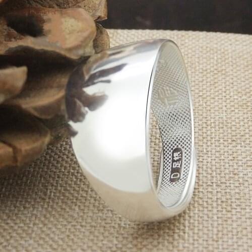 Sterling silver 990 live open male widened ICONS, Japan and South Korea personality single ring silver ornaments