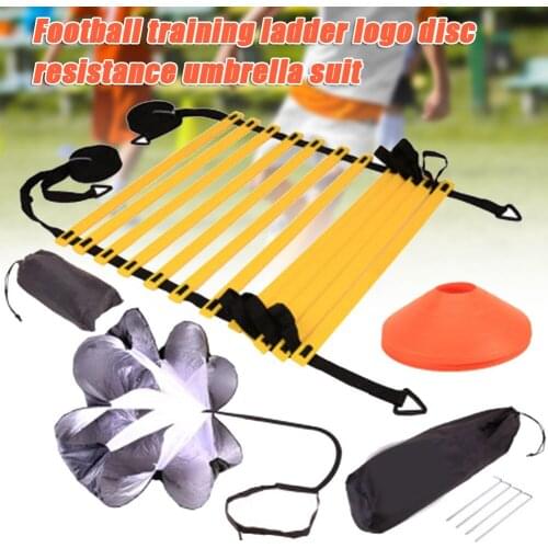Agility Ladder Kit Football Speed Training Equipment with Resistance Umbrella Cones Stakes WHShopping