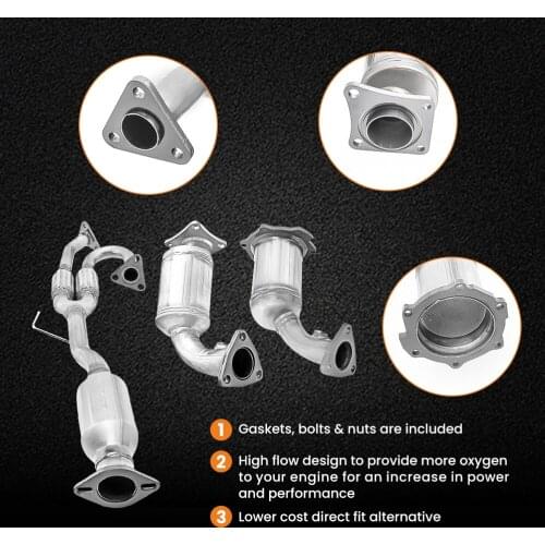 3pcs Exhaust Outlet Catalytic Converter Set For Nissan Murano 3.5L V6 2003 2004 2005 2006 2007